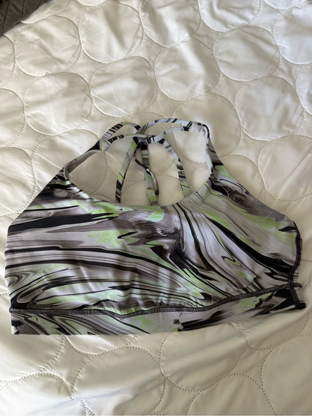 Women’s lululemon Sports Bralette - Green Marble Print size 14